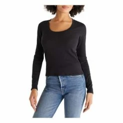 Flash Sale ⭐ Shirts 👩 Women's Z Supply Sirena Rib Long Sleeve T-Shirt 🧨