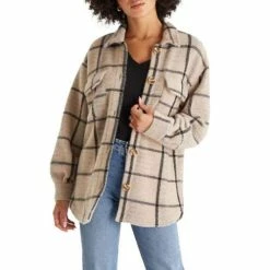 Promo 😀 Casual & Travel Jackets 👩 Women's Z Supply Tucker Plaid Jacket 🤩